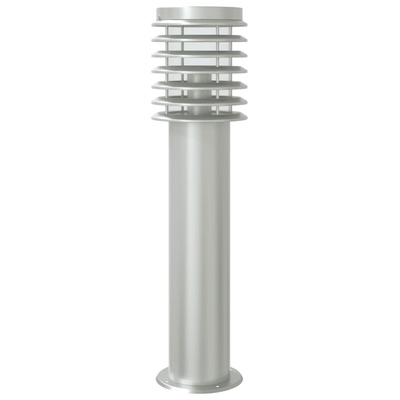 Lampy ogrodowe na słupku, z czujnikiem, 3 szt., srebrne, 60 cm