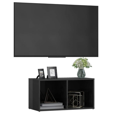 vidaXL Szafka pod TV, wysoki połysk, szara, 72x35x36,5 cm