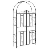 Łuk Ogrodowy Gładki Czarny 115 x 37 x 226 cm
