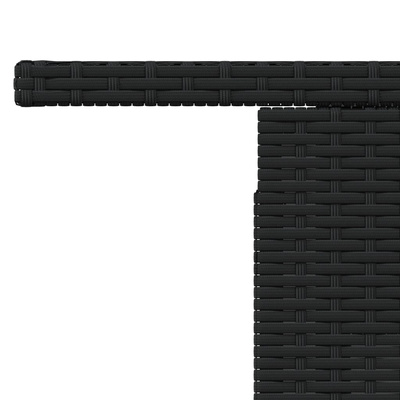 Stół ogrodowy, czarny, 100x55x73 cm, polirattan i akacja