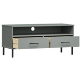 vidaXL Szafka pod TV OSLO, metalowe nóżki, szara, sosnowa model standard