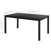 5-częściowy zestaw mebli ogrodowych, rattan PVC, czarny