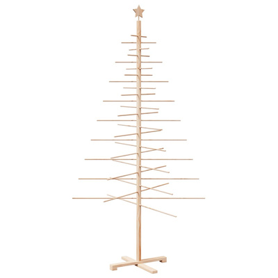 Drewniana choinka do udekorowania, 210 cm, lite drewno sosnowe