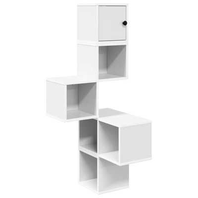 Półka Kątowa na Ścianę Biały 48 x 48 x 120 cm