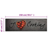 vidaXL Dywanik kuchenny z napisem Cooking, 45x150 cm, aksamitny