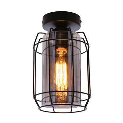 Jonera lampa sufitowa czarny 1X40 E27 klosz dymiony 31-08404