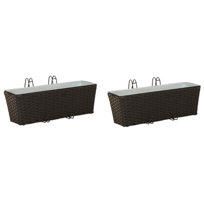 Balustrada 2 pcs Czarny 50 x 17 x 17 cm Metal