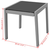 vidaXL Leżaki ze stolikiem, aluminium, czarny