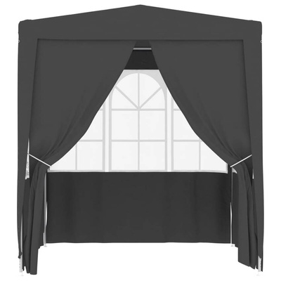 vidaXL Namiot imprezowy ze ściankami, 2x2 m, antracyt, 90 g/m²