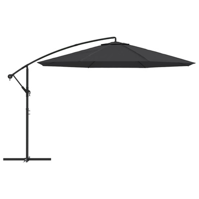 Parasol wiszący z aluminiowym słupkiem, 350 cm, czarny