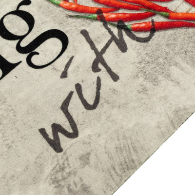 vidaXL Dywanik kuchenny, napis Cooking i papryczki, 60x180 cm, aksamit