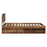 Ramka łóżka Stare drewno 140 x 190 cm Drewno inżynieryjne