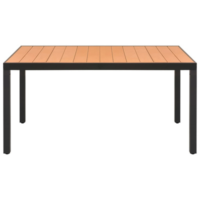7-częściowy zestaw mebli ogrodowych, aluminium, czarny