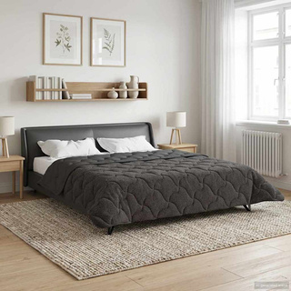 Letni Kołdra Antracyt 240 x 260 cm Mikrofibra i Fleece Teddy