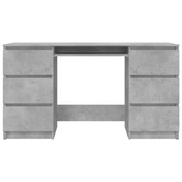 vidaXL Biurko, betonowy szary, 140x50x77 cm, materiał drewnopochodny