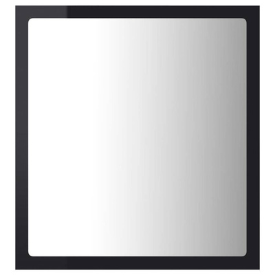 vidaXL Lustro łazienkowe LED, wysoki połysk, czarne, 40x8,5x37 cm
