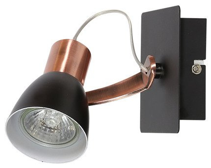 Lampa ścienna kinkiet 1X50W GU10 czarno-miedziana Markus 91-35554