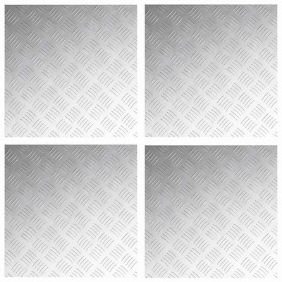 Stopień Kwadrat 4 pcs Srebrny 50 x 50 cm Aluminium