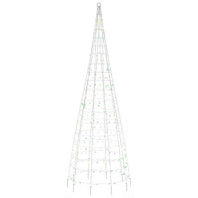 vidaXL Choinka z lampek, na maszt, 550 kolorowych LED, 300 cm