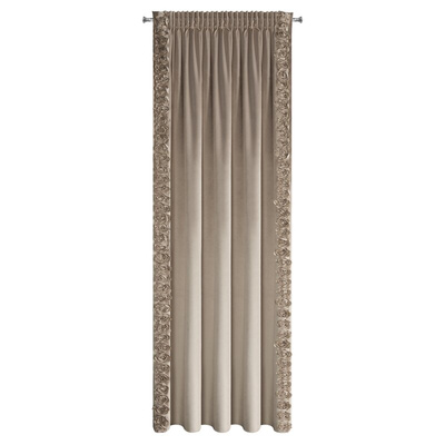 Zasłona Roses ciemnobeżowa 140x270