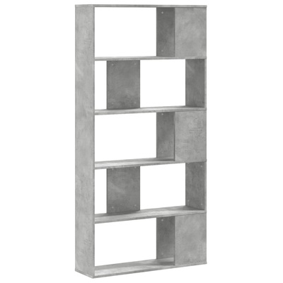 5-poziomowy regał, szarość betonu, 80,5x23,5x162,5 cm