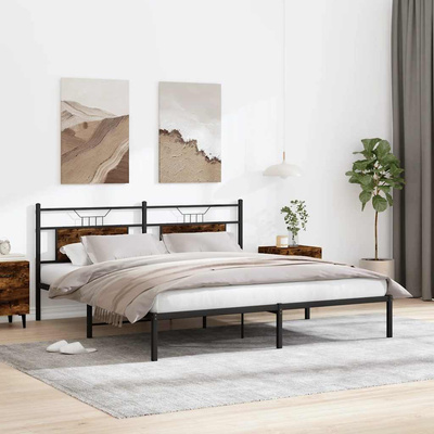 Rama łóżka bez materaca dąb wędzony 160x200cm drewno klejone