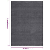 vidaXL Dywan z krótkim włosiem i możliwością prania 120x170cm antracyt