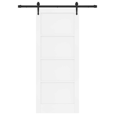 Drzwi przesuwne ORKDAL 83 x 202 cm Lite drewno sosnowe Biały