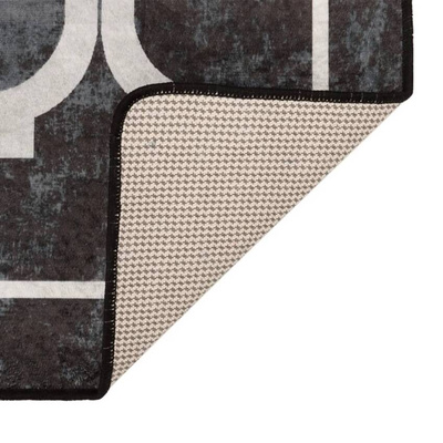 vidaXL Dywan z możliwością prania, czarno-biały, 190x300 cm