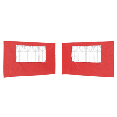 Ściana boczna namiotu na imprezy 2 pcs 400 x 195 cm czerwony