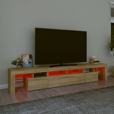 vidaXL Szafka pod TV z oświetleniem LED, dąb sonoma, 230x36,5x40 cm