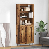 Highboard 2 szt. Stare drewno 69,5 x 34 x 180 cm