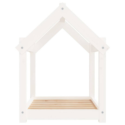 vidaXL Legowisko dla psa, białe, 71x55x70 cm, lite drewno sosnowe