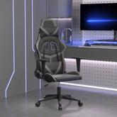vidaXL Fotel gamingowy, czarno-szary, sztuczna skóra wariant 4
