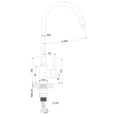 Bateria zlew. silva z elastyczną wylewką, inox / czarny BZ-86-043-L Invena