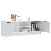 vidaXL Szafka pod TV, wysoki połysk, biała, 100x35x55 cm