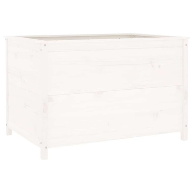 vidaXL Podwyższona donica ogrodowa, biała, 119,5x82,5x78 cm, sosna