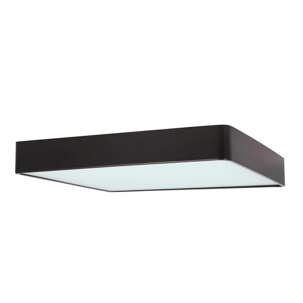 Plafon sufitowy LED QUATTRO czarny – kwadratowy ze szklanym kloszem – minimalistyczna lampa sufitowa