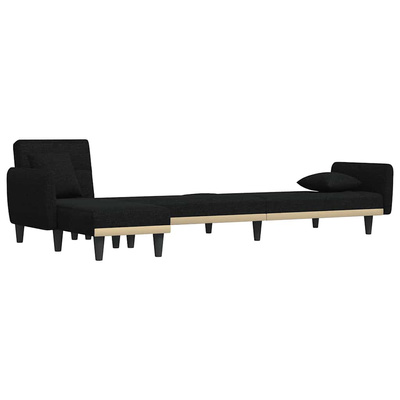 vidaXL Sofa rozkładana L, czarna, 275x140x70 cm, tkanina