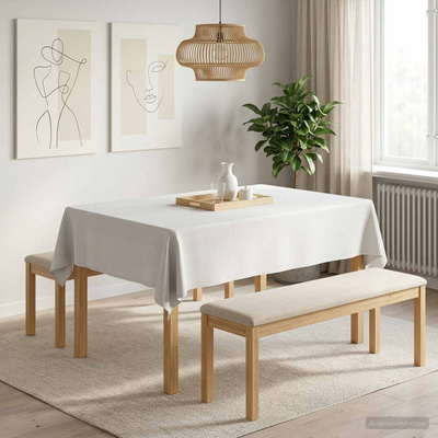 Obrus stołowy 5 szt. Prostokątny Biały 140 x 160 cm