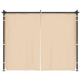 vidaXL Altana ogrodowa z zasłonami, 3 x 3 m, kremowa, stal