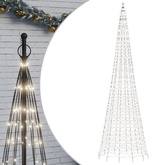 vidaXL Choinka z lampek, na maszt, 1534 zimne białe LED, 500 cm
