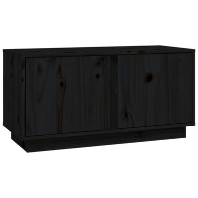 vidaXL Szafka pod TV, czarna, 80x35x40,5 cm, lite drewno sosnowe