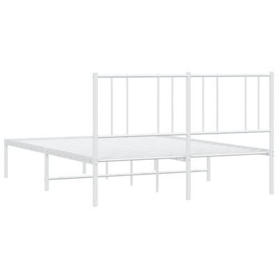 Metalowa rama łóżka z wezgłowiem biała, 140x200 cm model standard