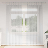 Firany Voile 2 pcs Jasnoszary 225 x 140 cm Poliester