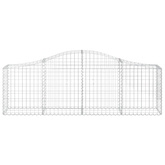 Kosze gabionowe, 2 szt, 200x30x60/80 cm, galwanizowane żelazo