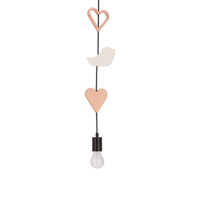 Trio hhh p lampa wisząca czarny 3x20W E27 iq kids różowy+biały