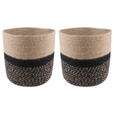 Zestaw doniczek 2 pcs Naturalny i czarny ? 21 x 21 cm