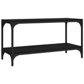 vidaXL Szafka pod TV, czarna 80x33x41 cm materiał drewnopochodny/ stal
