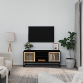 vidaXL Szafka pod TV, czarna, 105x30x45 cm, materiał drewnopochodny